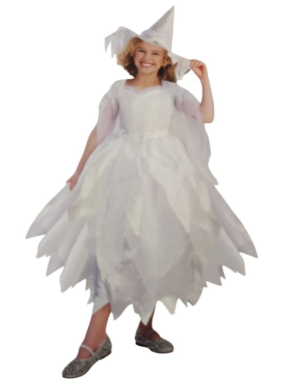 Wicked White Witch Costume Girls Medium 7/8 Halloween Dress Outfit 2 Piece NIP